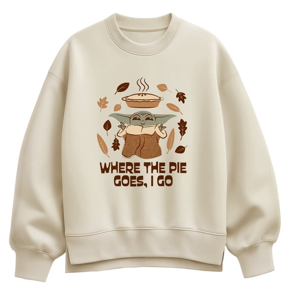 Star Wars - Pie Goes Go Grogu Women's Oversized Fleece Crew Sweatshirt