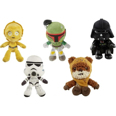 Star Wars Plush Toy Figures, 8-inch Soft Dolls Inspired by Fan-Favorite Characters (Styles May Vary)