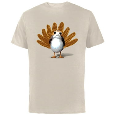 Star Wars Porg Thanksgiving Turkey - Short Sleeve Cotton T-Shirt for Adults -Customized-Natural