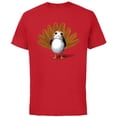 thumbnail image 1 of Star Wars Porg Thanksgiving Turkey - Short Sleeve Cotton T-Shirt for Adults -Customized-Red, 1 of 2