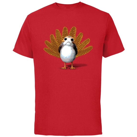 Star Wars Porg Thanksgiving Turkey - Short Sleeve Cotton T-Shirt for Adults -Customized-Red