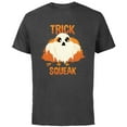 thumbnail image 1 of Star Wars Porg Treat or Squeak Halloween - Short Sleeve Cotton T-Shirt for Adults - Customized-Charcoal Heather, 1 of 5