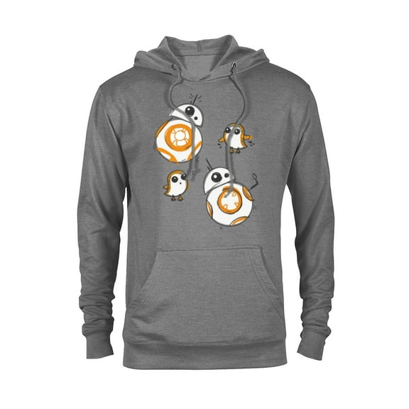 Star Wars Porg and BB-8 Doodle - Pullover Hoodie for Adults - Customized-Graphite Heather