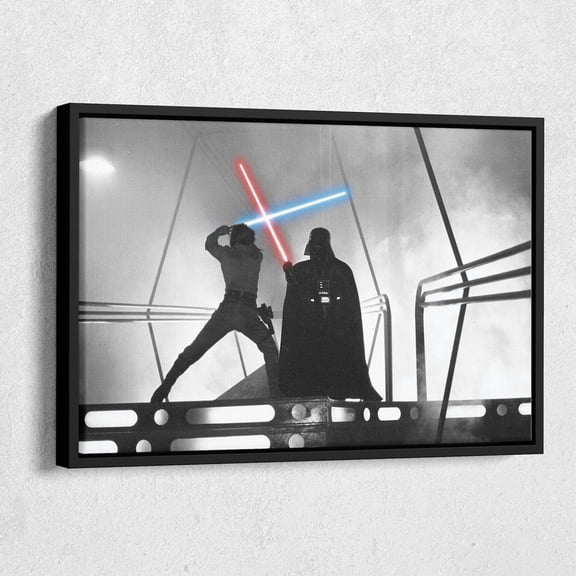Star Wars Poster Darth Vader Luke Skywalker Fight Canvas Wall Art Home Decor Framed Poster Print