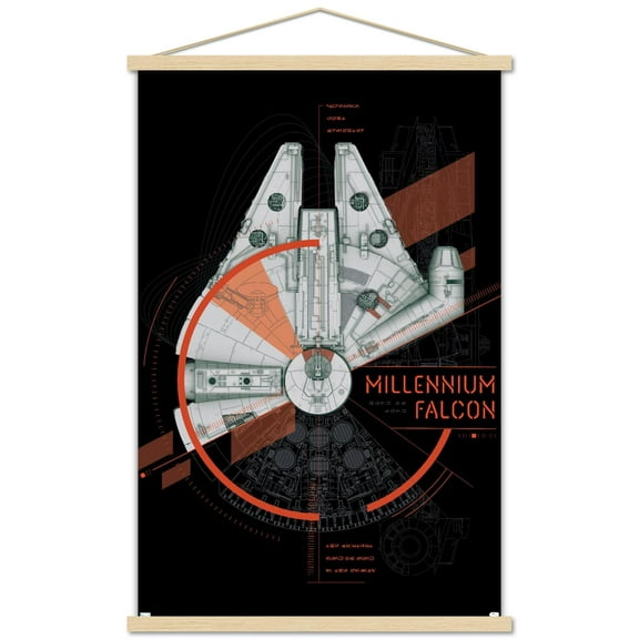 Star Wars: Power Of The Force - Millennium Falcon Wall Poster with Magnetic Frame, 22.375" x 34"
