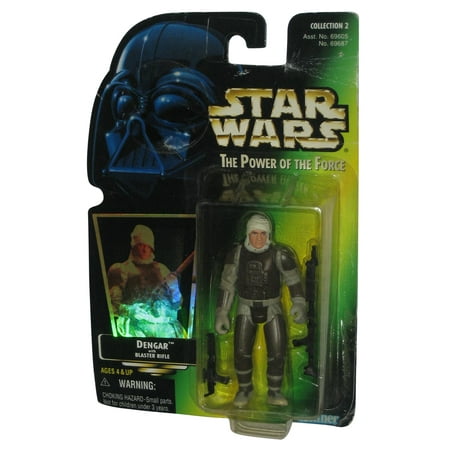 Star Wars Power of The Force Dengar Green Card Figure and Blaster Rifle