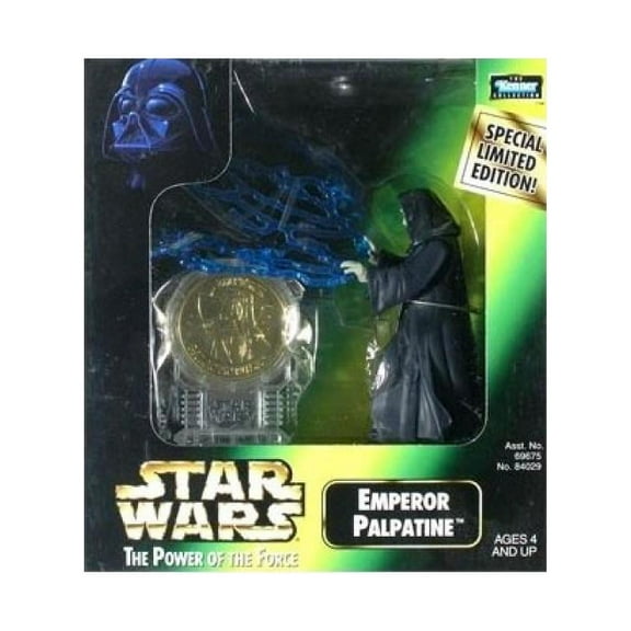 Star Wars Power of The Force Emperor Palpatine Action Figure and Millenium Coin