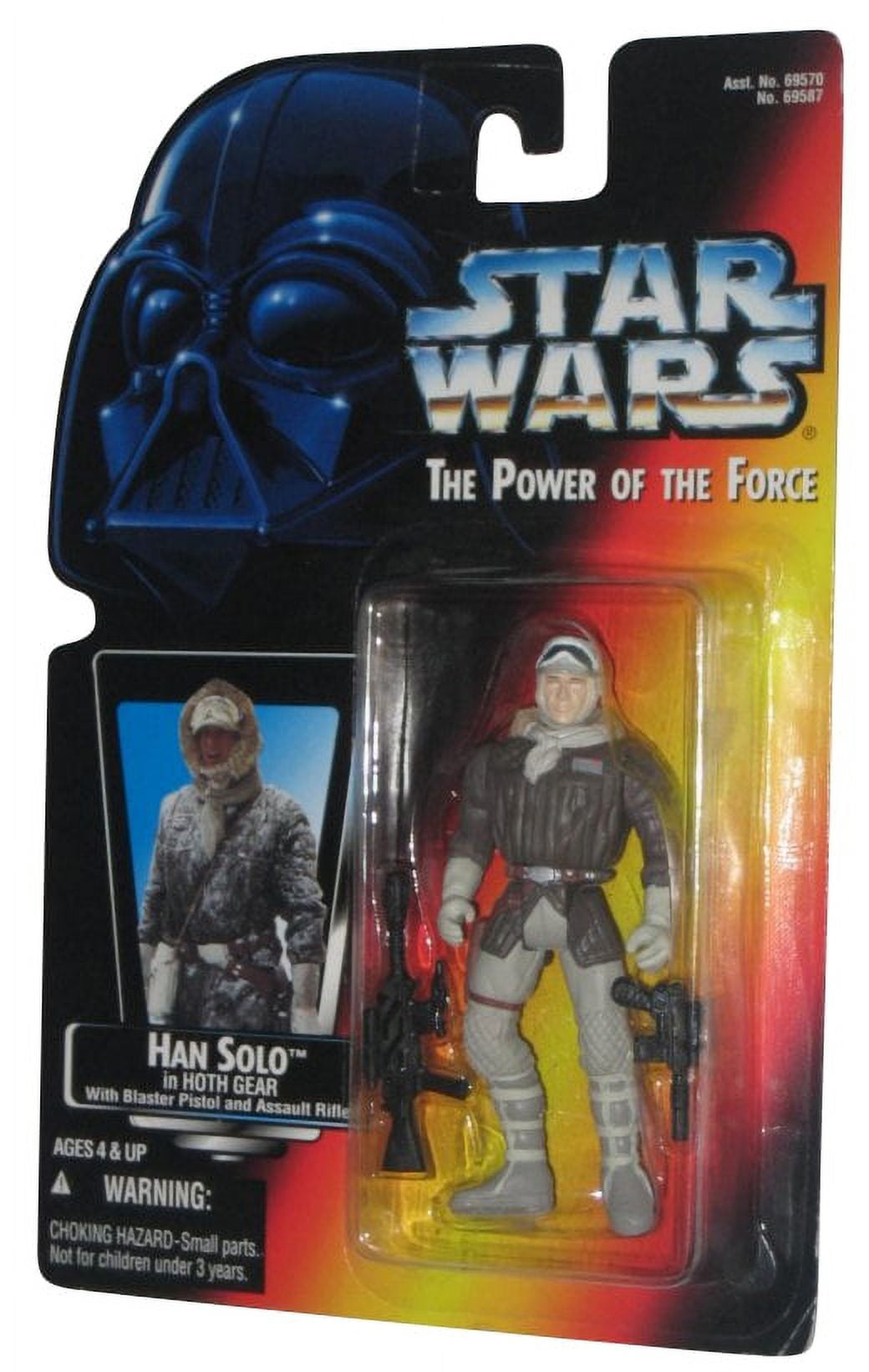 Star Wars Power of The Force Han Solo In Hoth Gear Red Card Figure