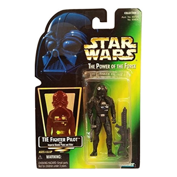 Star Wars The Power of the Force TIE Fighter Pilot 1997 Kenner Green Card Holo