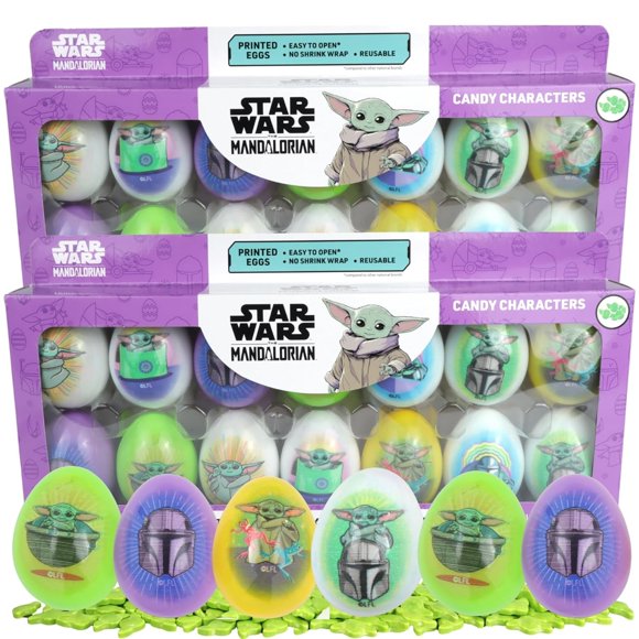 Star Wars Pre-Filled Printed Easter Eggs, Easter Egg Hunt Candy, Pack of 2, 2.74 Ounces per Box