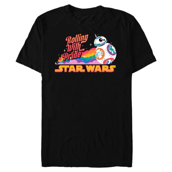 Star Wars Pride BB-8 Let Nothing Stand in Your Way Rainbow - Short Sleeve Blended T-Shirt for Adults - Customized-Black
