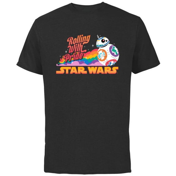 Star Wars Pride BB-8 Let Nothing Stand in Your Way Rainbow - Short Sleeve Cotton T-Shirt for Adults - Customized-Black
