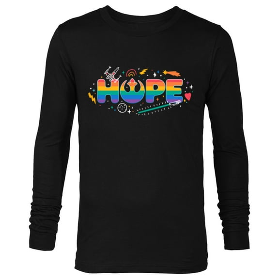 Star Wars Pride Hope Rainbow Rebel Symbol Galactic Doodles - Long Sleeve T-Shirt for Men - Customized-Black
