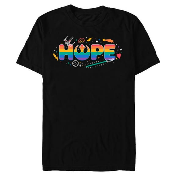 Star Wars Pride Hope Rainbow Rebel Symbol Galactic Doodles - Short Sleeve Blended T-Shirt for Adults - Customized-Black