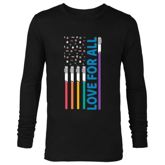 Star Wars Pride Love For All Rainbow Lightsaber Flag - Long Sleeve T-Shirt for Men - Customized-Black