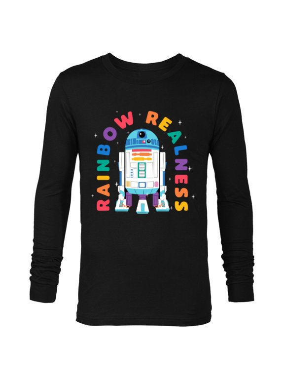 Pride R2-D2 Rainbow Realness - Long Sleeve T-Shirt for Men - Customized-Black