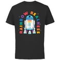 thumbnail image 1 of Star Wars Pride R2-D2 Rainbow Realness - Short Sleeve Cotton T-Shirt for Adults - Customized-Black, 1 of 5