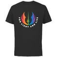 thumbnail image 1 of Star Wars Pride Rainbow Jedi Order Symbol For Light and Life - Short Sleeve Cotton T-Shirt for Adults - Customized-Black, 1 of 5