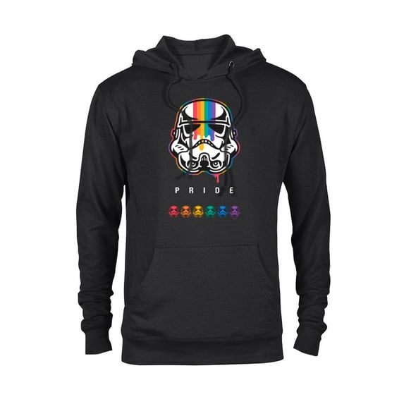 Star Wars Pride Stormtrooper Helmet Rainbow Paint Drip - Pullover Hoodie for Adults - Customized-Black