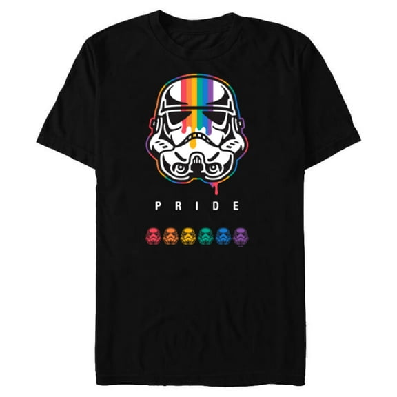 Star Wars Pride Stormtrooper Helmet Rainbow Paint Drip - Short Sleeve Blended T-Shirt for Adults - Customized-Black