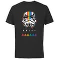 thumbnail image 1 of Star Wars Pride Stormtrooper Helmet Rainbow Paint Drip - Short Sleeve Cotton T-Shirt for Adults - Customized-Black, 1 of 5