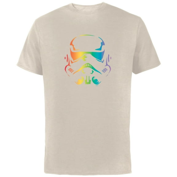 Star Wars Pride Stormtrooper Helmet - Short Sleeve Cotton T-Shirt for Adults - Customized-Natural