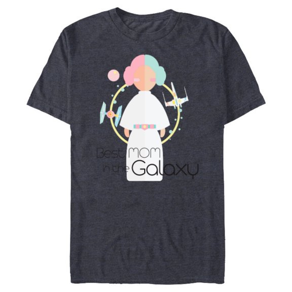 Star Wars Princess Leia Best Mom in the Galaxy - Short Sleeve Blended T-Shirt for Adults - Customized-Navy Heather