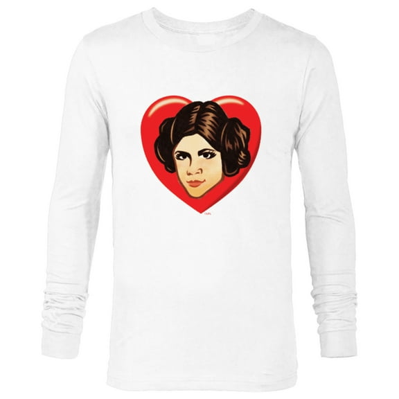 Star Wars Princess Leia Cartoon Heart Valentine - Long Sleeve T-Shirt for Men – Customized-White