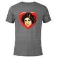 thumbnail image 1 of Star Wars Princess Leia Cartoon Heart Valentine - Short Sleeve Blended T-Shirt for Adults – Customized-Dark Heather, 1 of 5