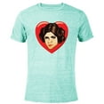 thumbnail image 1 of Star Wars Princess Leia Cartoon Heart Valentine - Short Sleeve Blended T-Shirt for Adults – Customized-Ocean Blue, 1 of 5