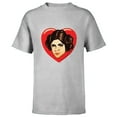 thumbnail image 1 of Star Wars Princess Leia Cartoon Heart Valentine - Short Sleeve T-Shirt for Kids – Customized-Athletic Heather, 1 of 4