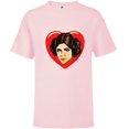 thumbnail image 1 of Star Wars Princess Leia Cartoon Heart Valentine - Short Sleeve T-Shirt for Kids – Customized-Soft Pink, 1 of 5