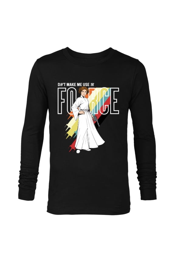 Princess Leia Don't Make Me Use The Force - Long Sleeve T-Shirt for Men -Customized-Black