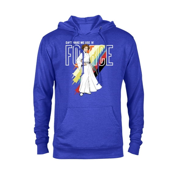 Star Wars Princess Leia Don't Make Me Use The Force - Pullover Hoodie for Adults -Customized-Royal Heather