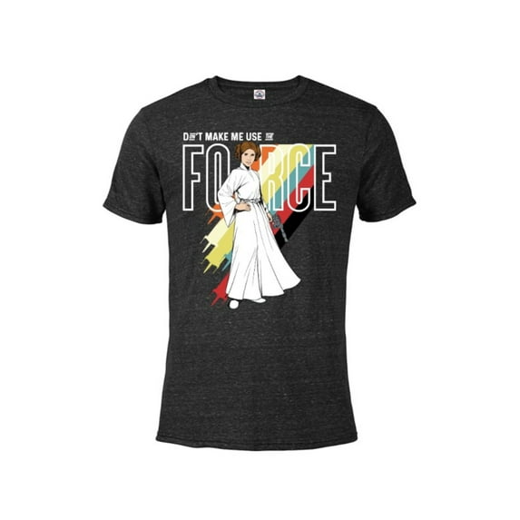 Star Wars Princess Leia Don't Make Me Use The Force - Short Sleeve Blended T-Shirt for Adults -Customized-Black Snow Heather