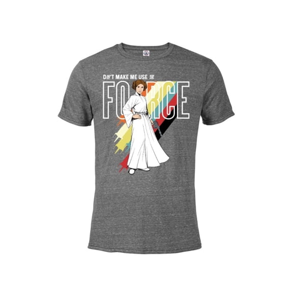 Star Wars Princess Leia Don't Make Me Use The Force - Short Sleeve Blended T-Shirt for Adults -Customized-Graphite Snow Heather