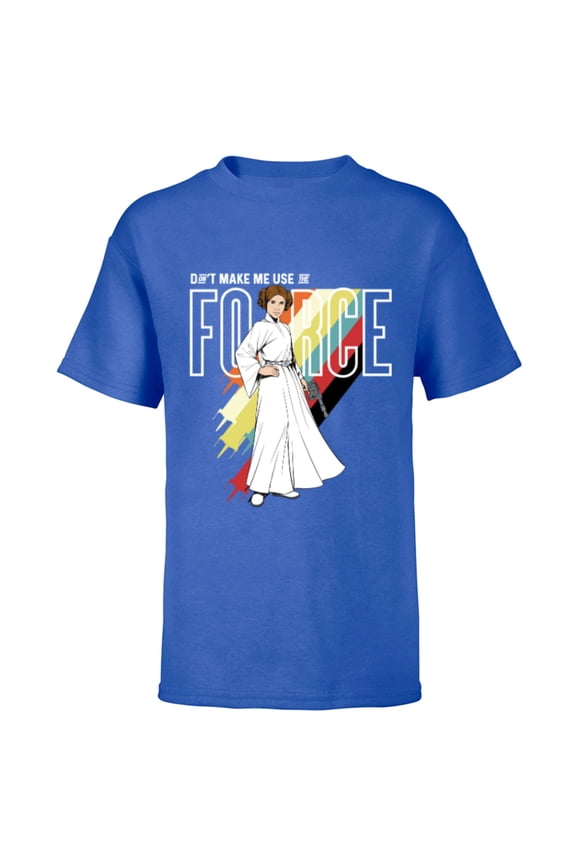 Princess Leia Don't Make Me Use The Force - Short Sleeve T-Shirt for Kids -Customized-Royal