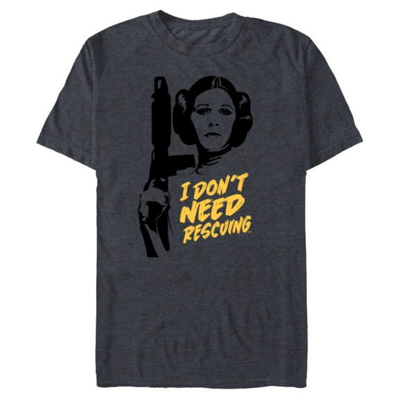 Star Wars Princess Leia Escape I Don't Need Rescuing - Short Sleeve Blended T-Shirt for Adults - Customized-Navy Heather