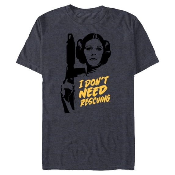 Star Wars Princess Leia Escape I Don't Need Rescuing - Short Sleeve Blended T-Shirt for Adults - Customized-Navy Heather