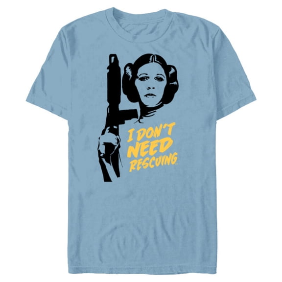 Star Wars Princess Leia Escape I Don't Need Rescuing - Short Sleeve Blended T-Shirt for Adults - Customized-Ocean Blue