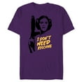 thumbnail image 1 of Star Wars Princess Leia Escape I Don't Need Rescuing - Short Sleeve Blended T-Shirt for Adults - Customized-Purple, 1 of 5