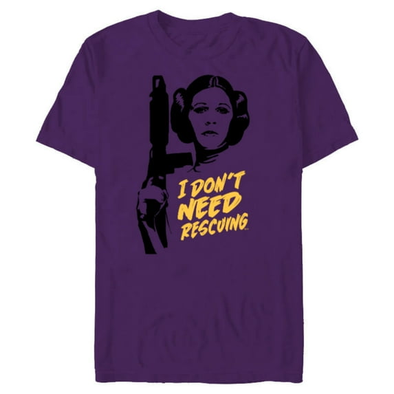 Star Wars Princess Leia Escape I Don't Need Rescuing - Short Sleeve Blended T-Shirt for Adults - Customized-Purple