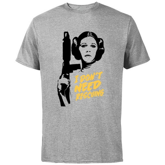 Star Wars Princess Leia Escape I Don't Need Rescuing - Short Sleeve Cotton T-Shirt for Adults - Customized-Athletic Heather
