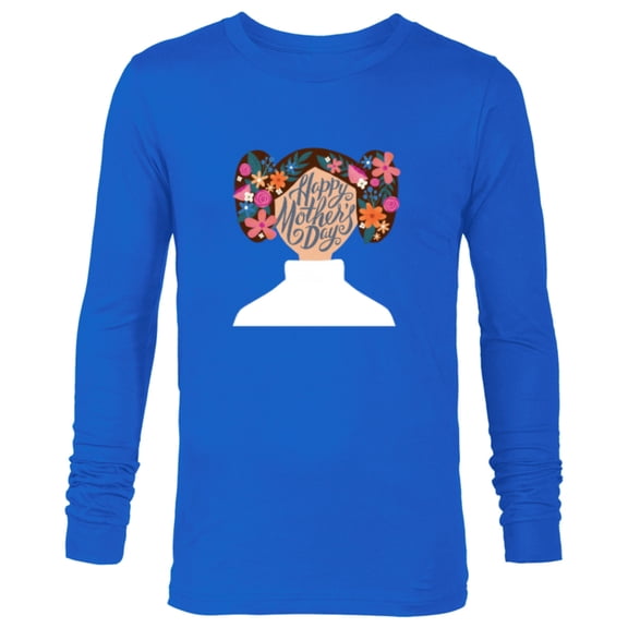 Star Wars Princess Leia Florals Happy Mother's Day - Long Sleeve T-Shirt for Men - Customized-Navy