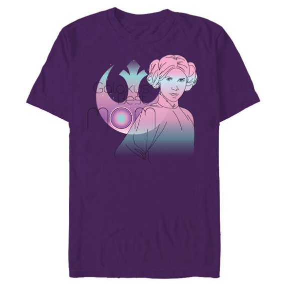 Star Wars Princess Leia Galaxy's Best Mom Ombre - Short Sleeve Blended T-Shirt for Adults - Customized-Purple