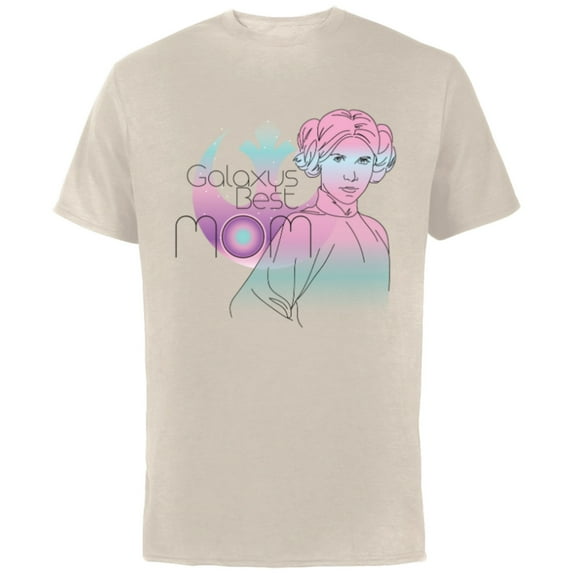 Star Wars Princess Leia Galaxy's Best Mom Ombre - Short Sleeve Cotton T-Shirt for Adults - Customized-Natural