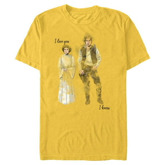 Star Wars Princess Leia Han Solo Valentine’s Wedding Love - Short Sleeve Blended T-Shirt for Adults - Customized-Yellow