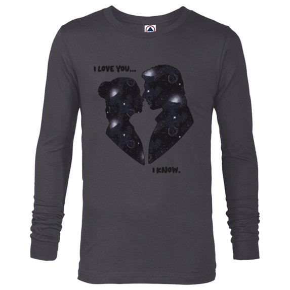 Star Wars Princess Leia Han Solo Wedding Valentine’s Love - Long Sleeve T-Shirt for Men - Customized-Charcoal Heather