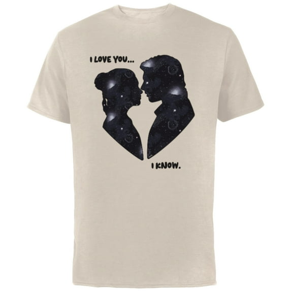 Star Wars Princess Leia Han Solo Wedding Valentine’s Love - Short Sleeve Cotton T-Shirt for Adults - Customized-Natural