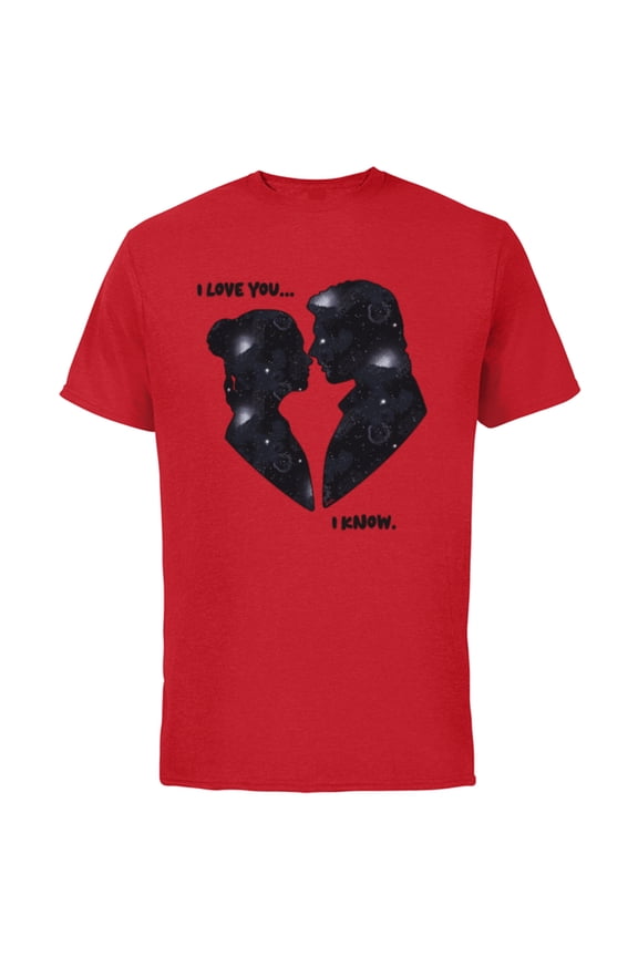 Princess Leia Han Solo Wedding Valentine’s Love - Short Sleeve Cotton T-Shirt for Adults - Customized-Red